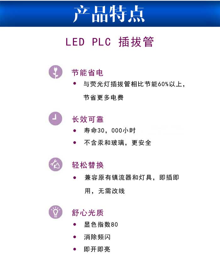 飞利浦LED PLC插拔管产品特点